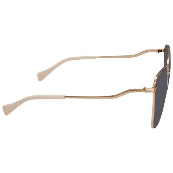 NEW Gucci Grey and Gold Aviator Women's Sunglasses - Picture 3 of 4